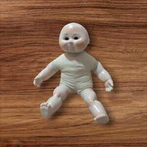 Vintage  Baby Doll Blue Eyes & Painted Features 16"Porcelain ceramic Cloth